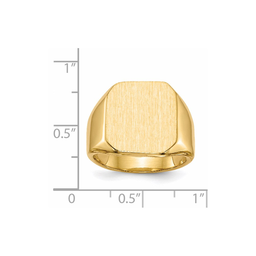 14k 15.0x17.0mm Closed Back Mens Signet Ring