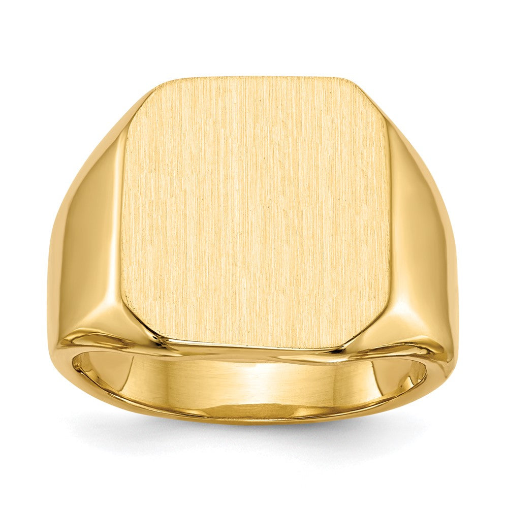 14k 15.0x17.0mm Closed Back Mens Signet Ring