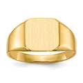 18k 11.0x11.0mm Open Back Mens Signet Ring