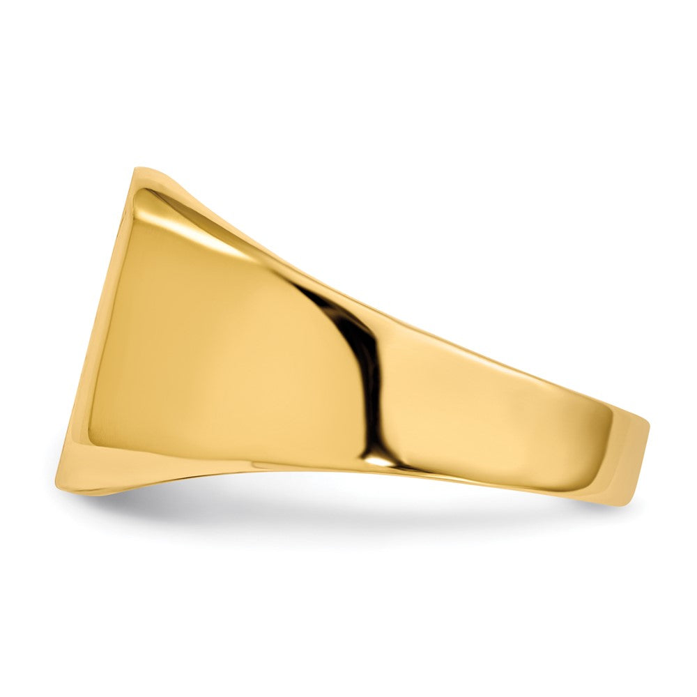 14k 12.5x13.0mm Open Back Mens Signet Ring