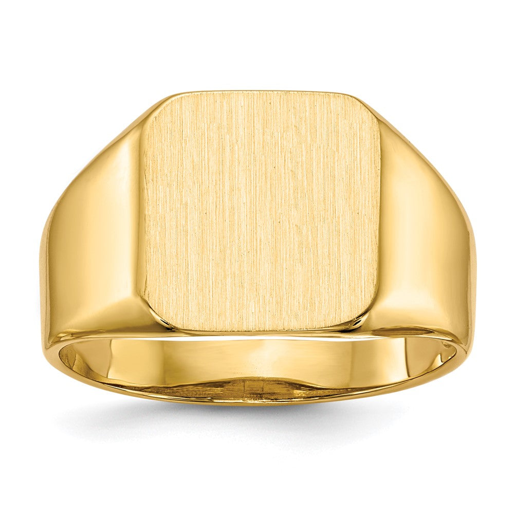 10ky 13.0x12.5mm Open Back Men's Signet Ring