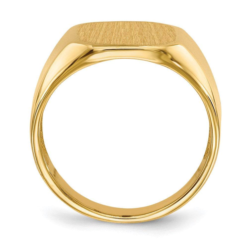 14k 13.0x15.5mm Open Back Mens Signet Ring