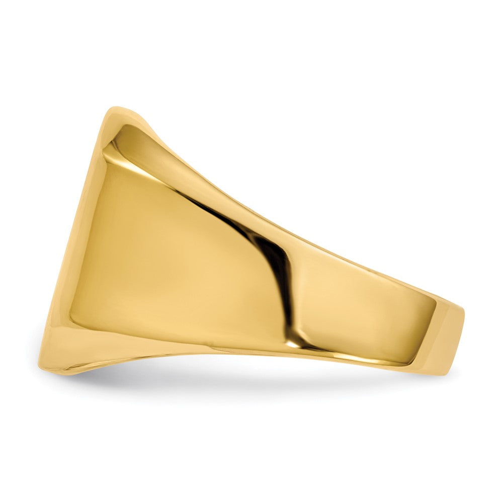 14k 13.0x15.5mm Open Back Mens Signet Ring