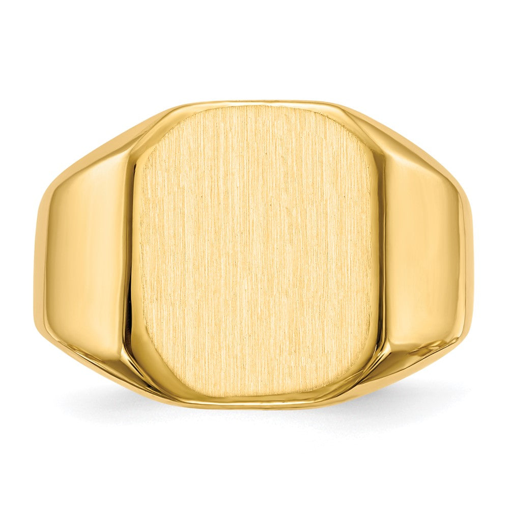 14k 13.0x15.5mm Open Back Mens Signet Ring