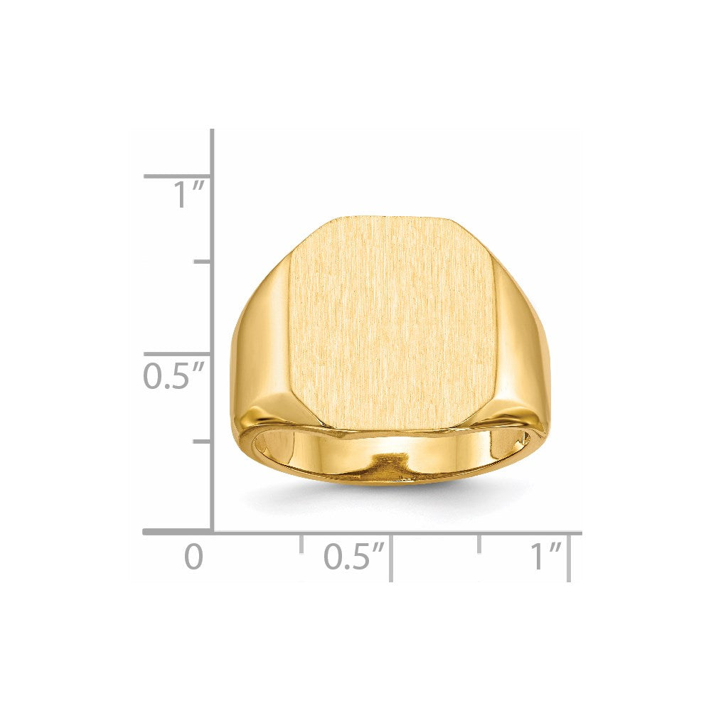 14k 15.0x17.0mm Open Back Mens Signet Ring