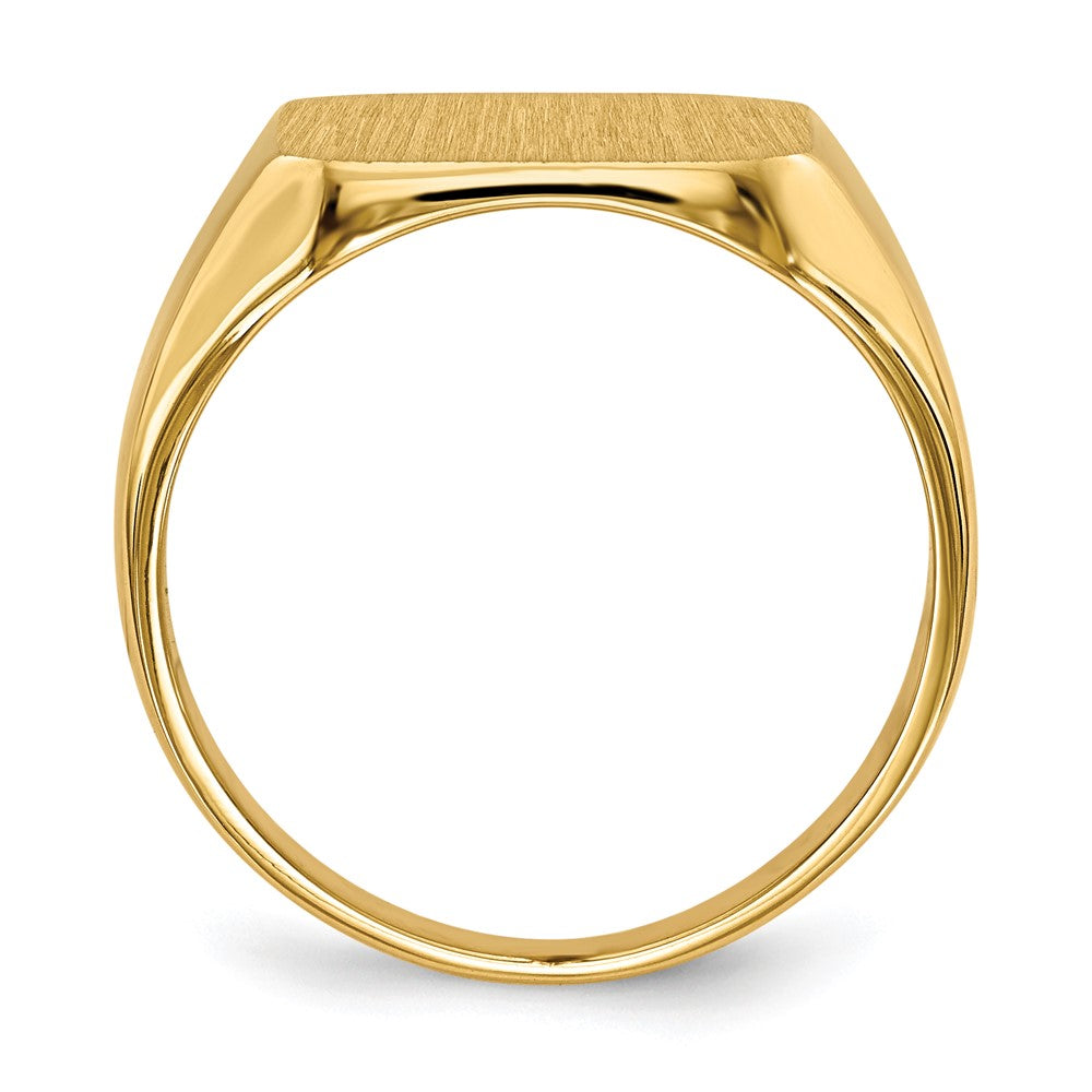 14k 13.0mm x14.0mm Closed Back Mens Signet Ring