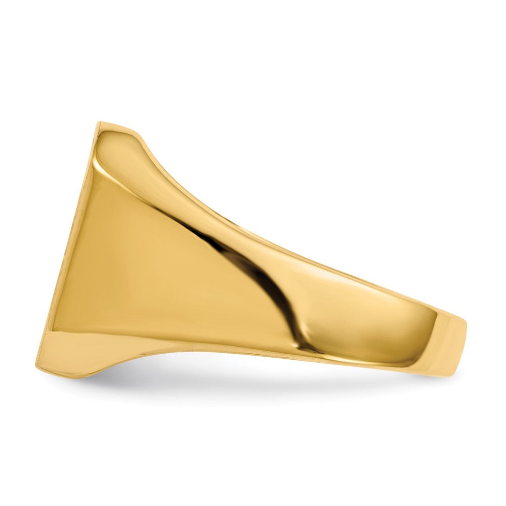 14k 13.0mm x14.0mm Closed Back Mens Signet Ring