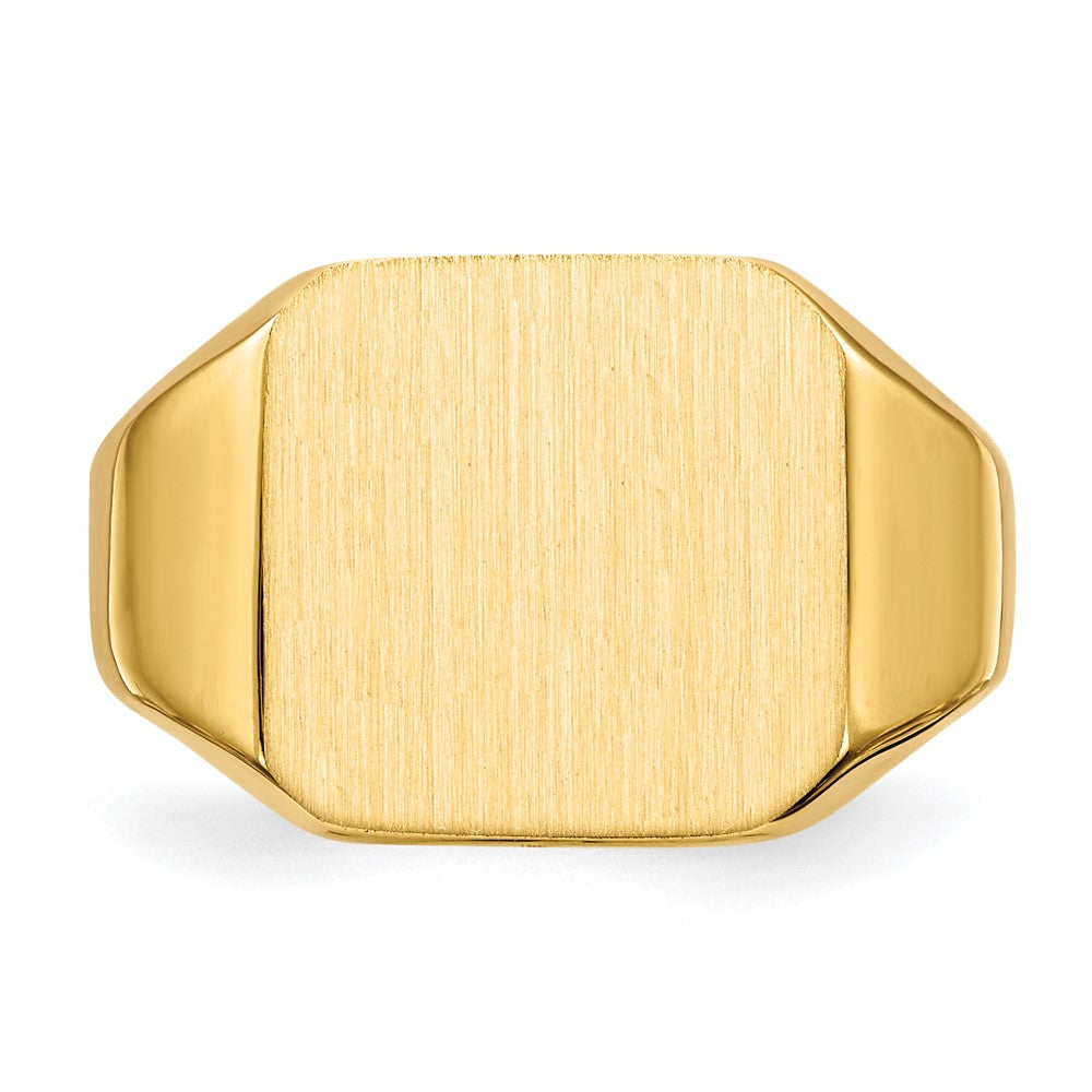 14k 13.0mm x14.0mm Closed Back Mens Signet Ring