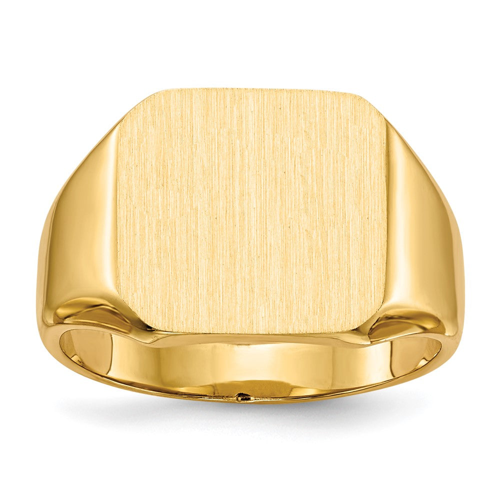 14k 13.0mm x14.0mm Closed Back Mens Signet Ring