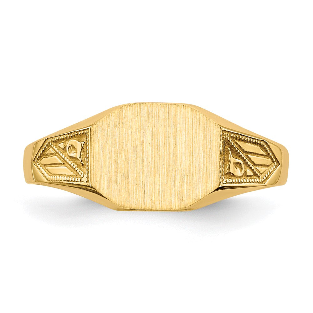 14k 8.5x7.0mm Closed Back Signet Ring