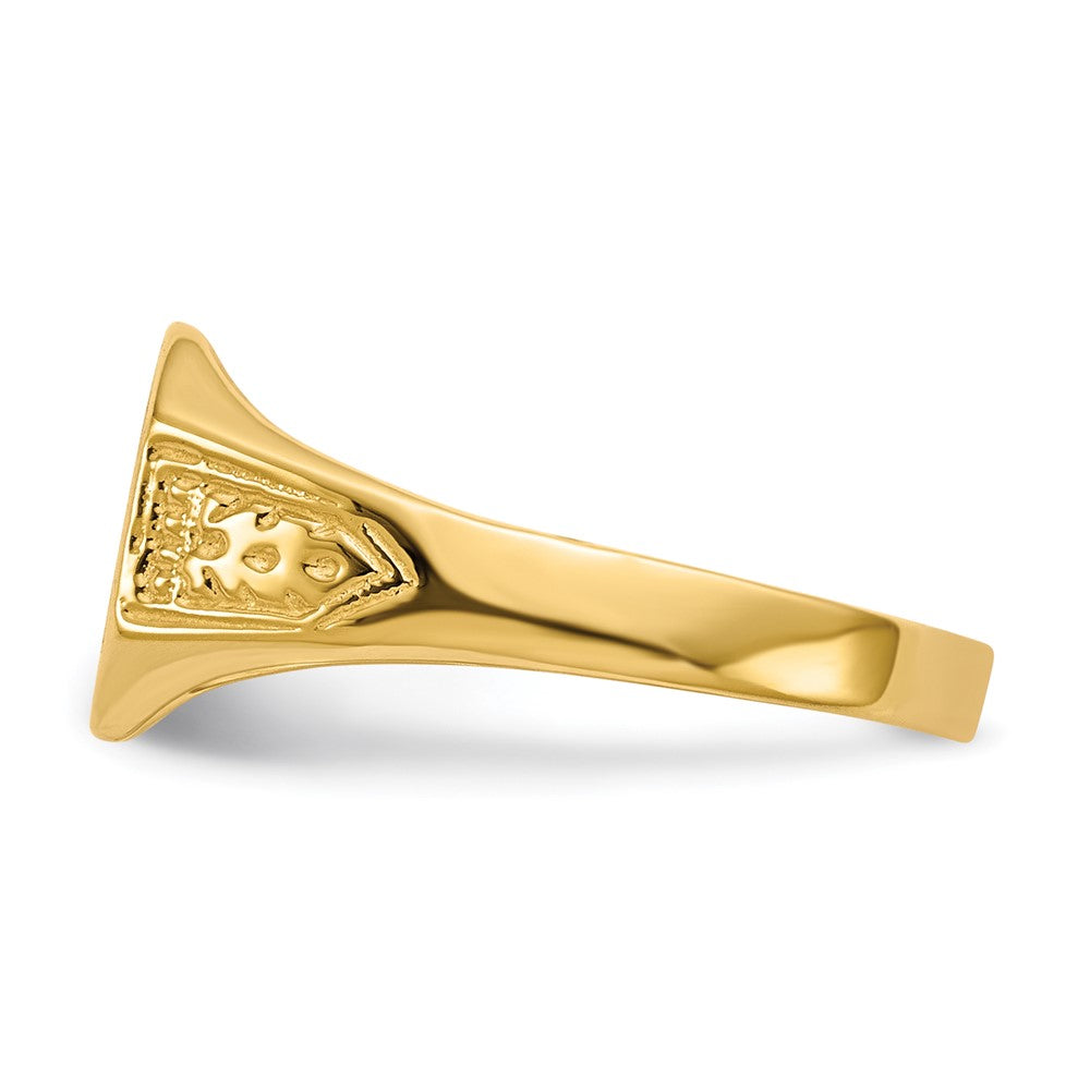 14k 11.0x9.0mm Closed Back Signet Ring