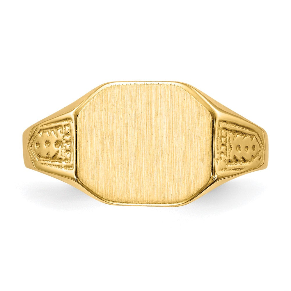 14k 11.0x9.0mm Closed Back Signet Ring