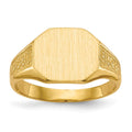 14k 11.0x9.0mm Closed Back Signet Ring