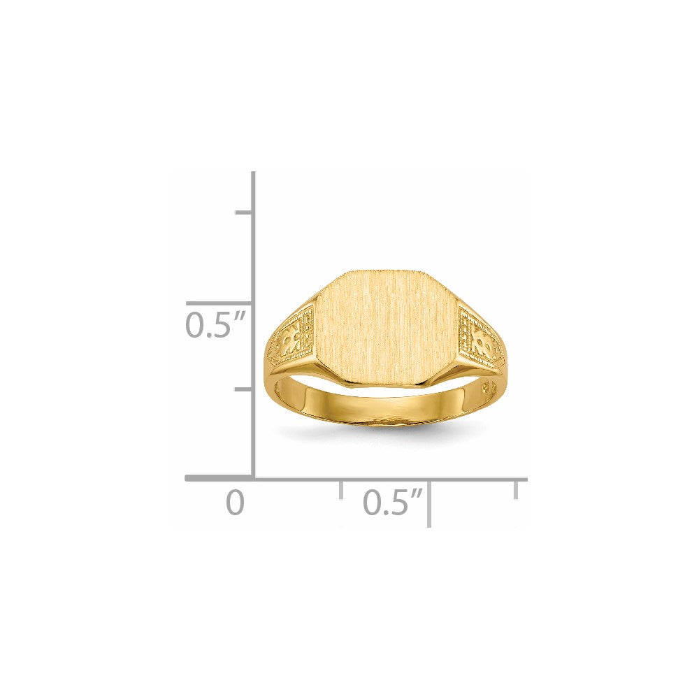 14k 11.0x9.0mm Open Back Signet Ring