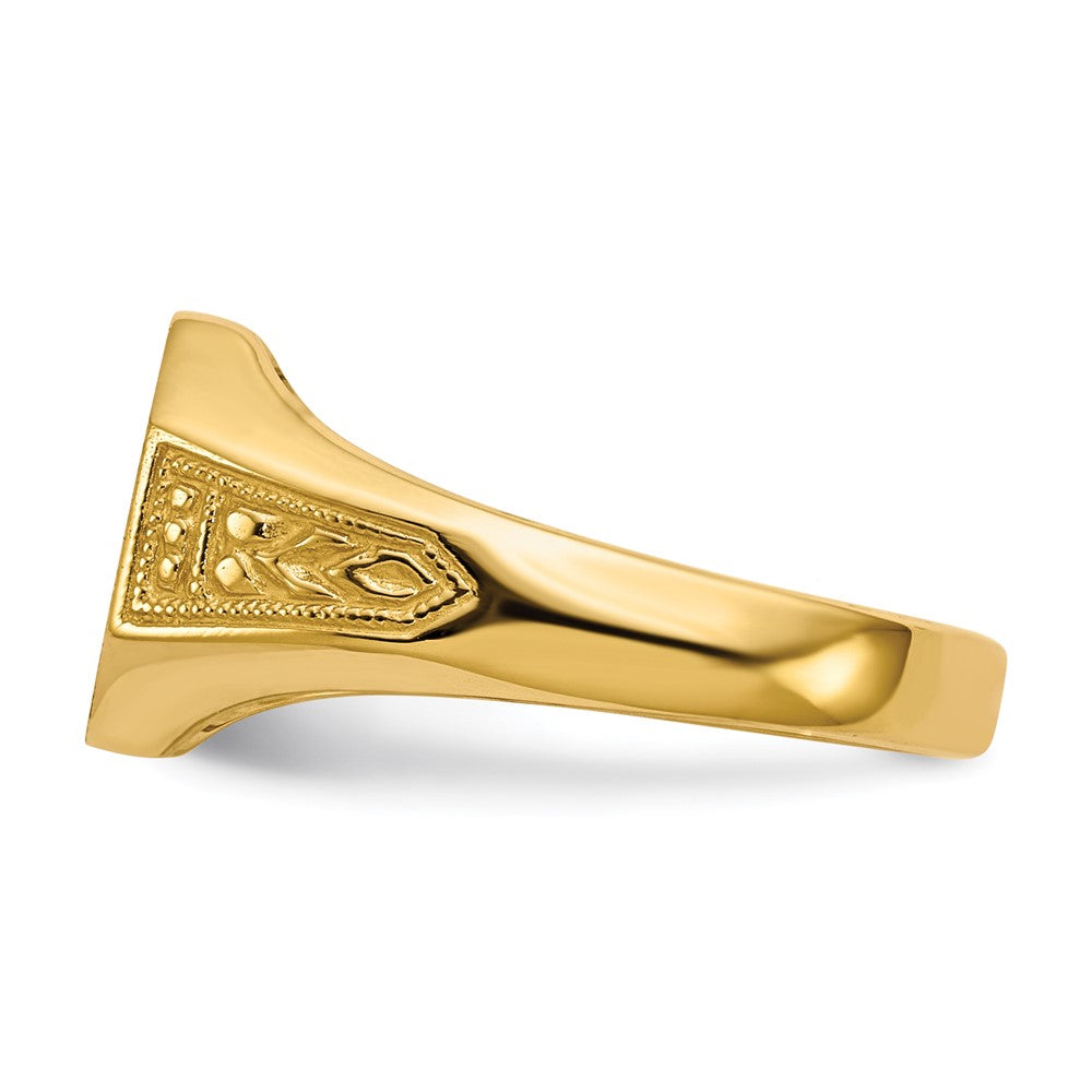 14k 11.0x9.0mm Open Back Signet Ring