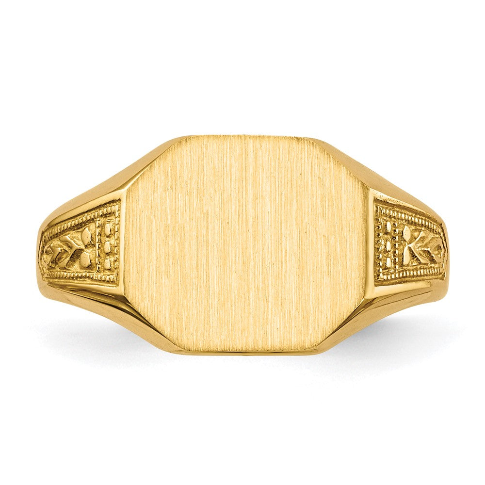 14k 11.0x9.0mm Open Back Signet Ring