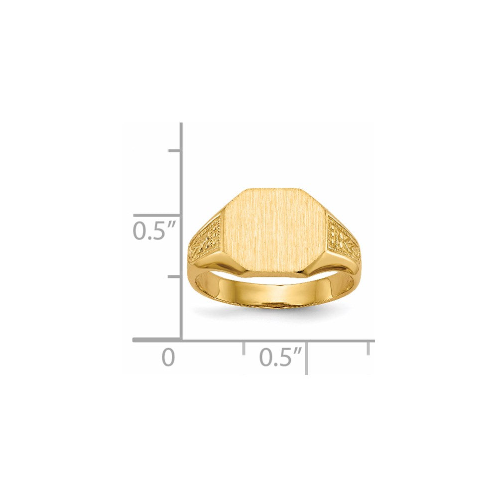 14k 11.0x9.0mm Open Back Signet Ring