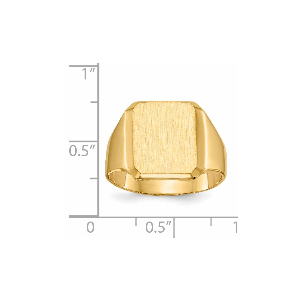 14k 12.5x15.0mm Closed Back Mens Signet Ring