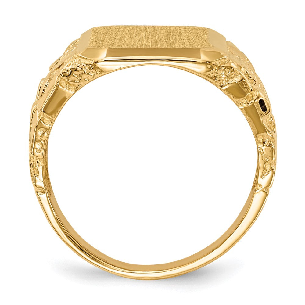 14k 13.0 x 14.0mm Open Back Mens Signet Ring