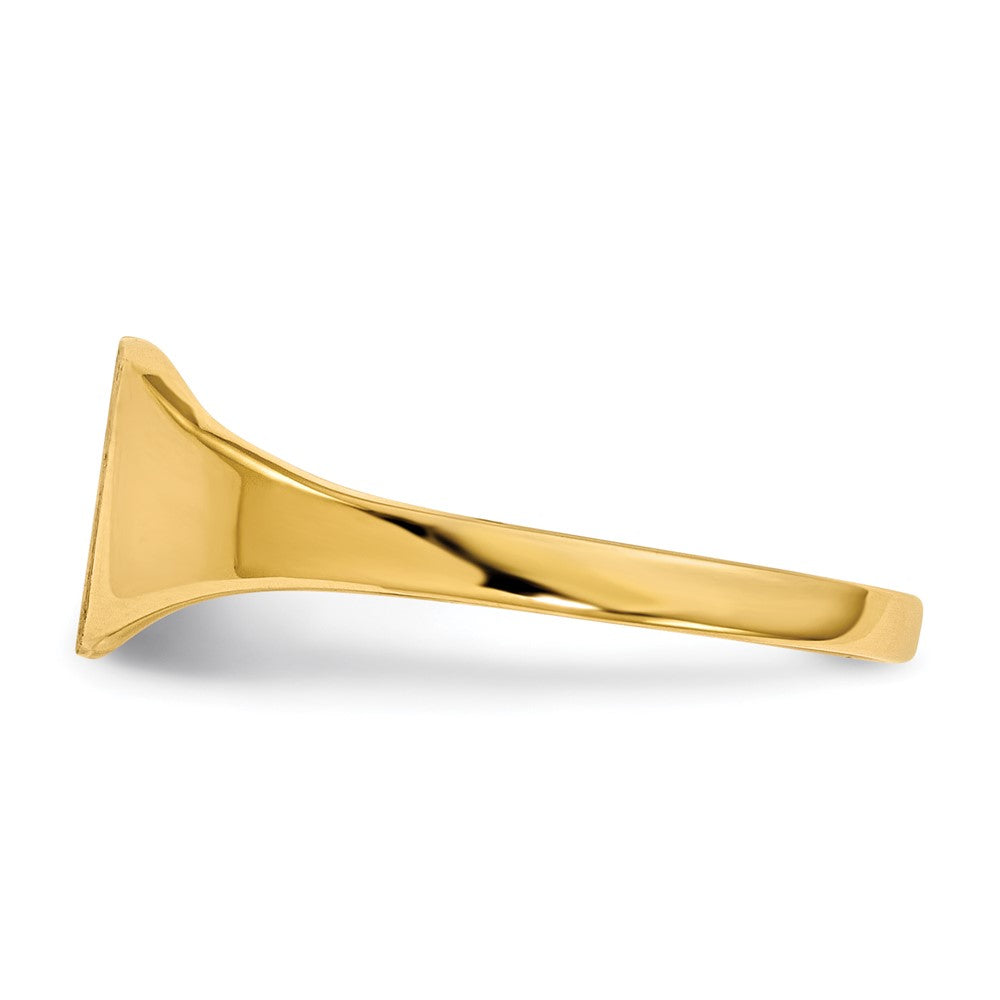 14k 6.5x7.0mm Closed Back Signet Ring