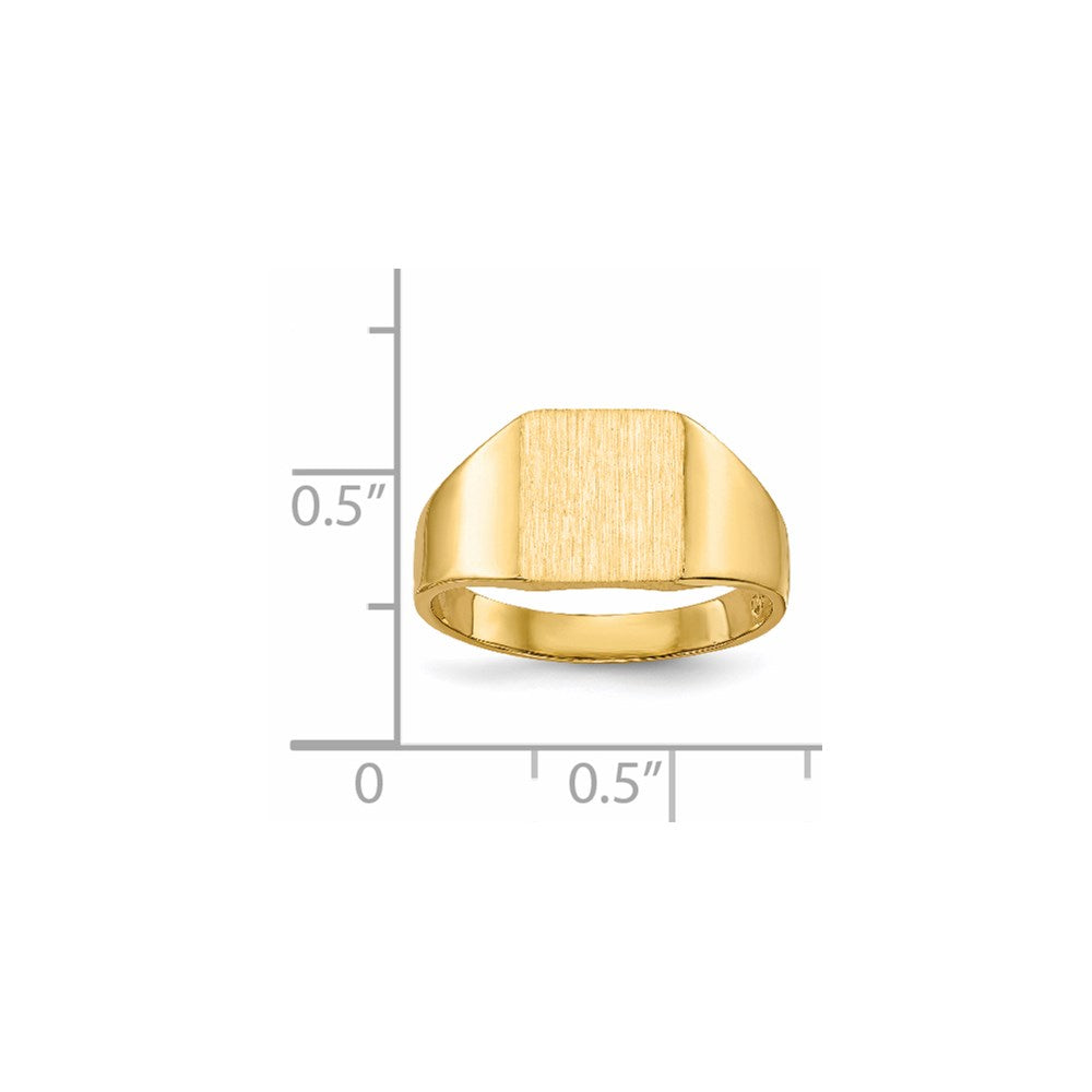 14k 8.5x9.0mm Closed Back Signet Ring
