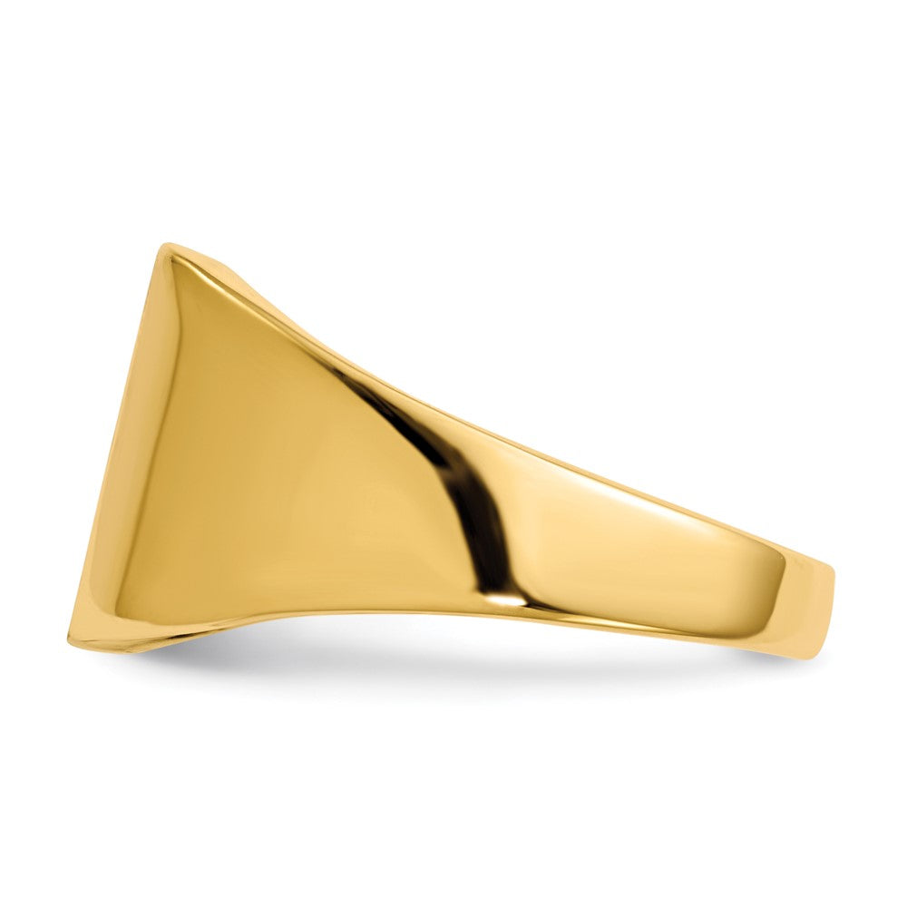 14k 11.0x11.5mm Closed Back Signet Ring