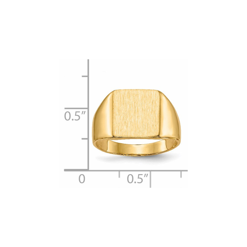 14k 11.0x11.5mm Closed Back Signet Ring