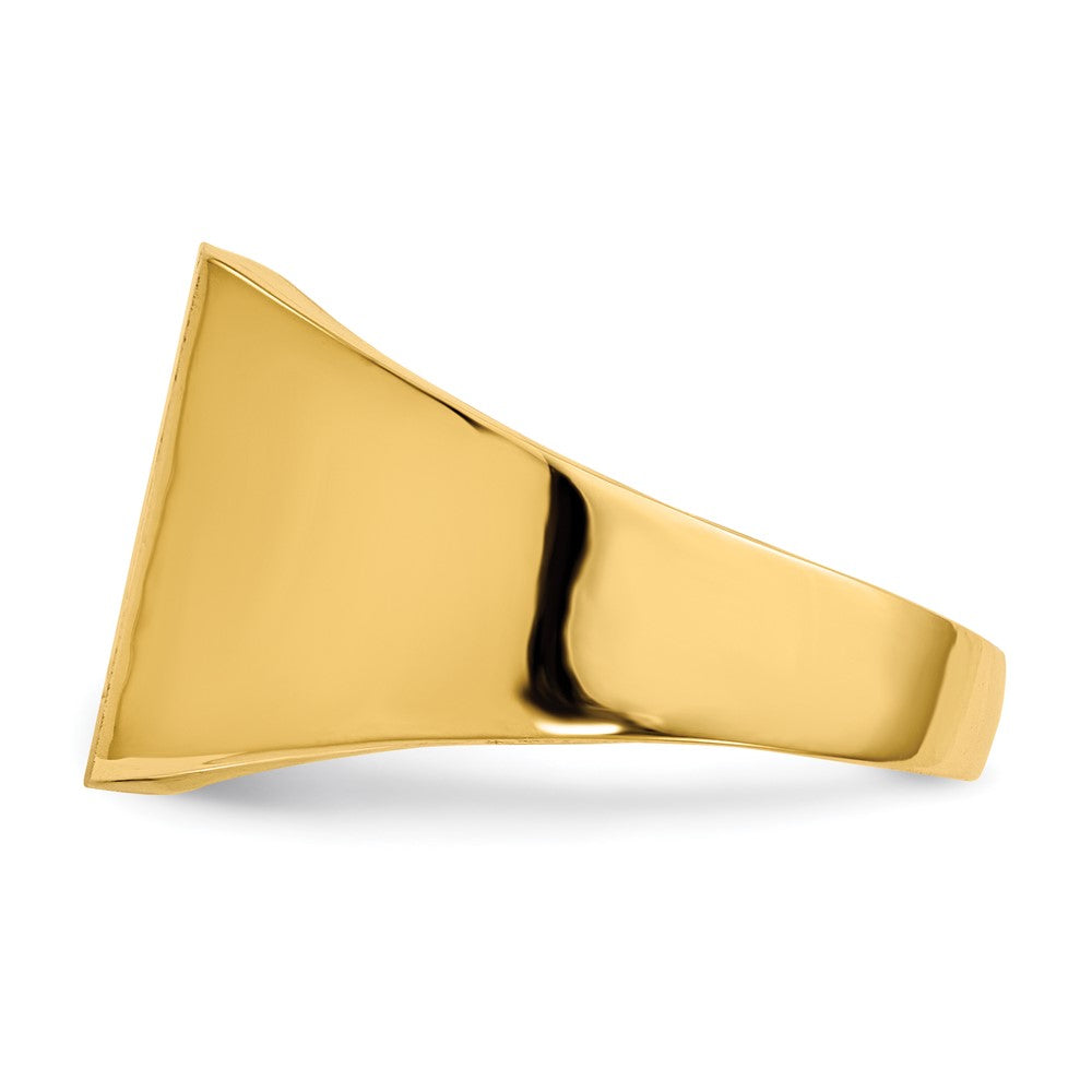 14k 12.0x13.0mm Closed Back Mens Signet Ring