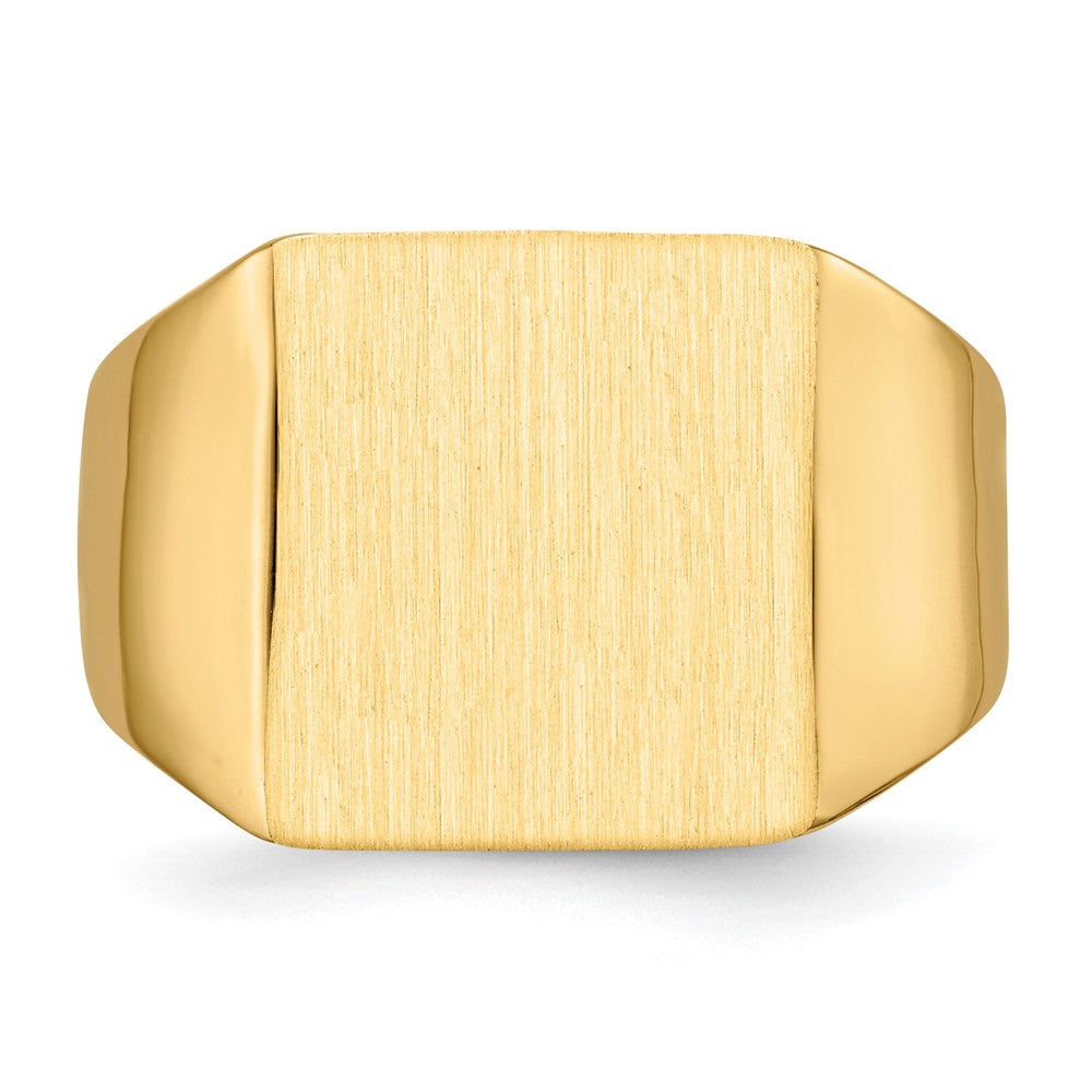 14k 12.0x13.0mm Closed Back Mens Signet Ring