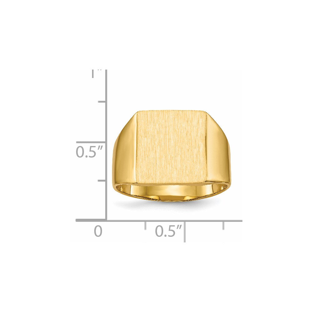 14k 12.0x13.0mm Closed Back Mens Signet Ring