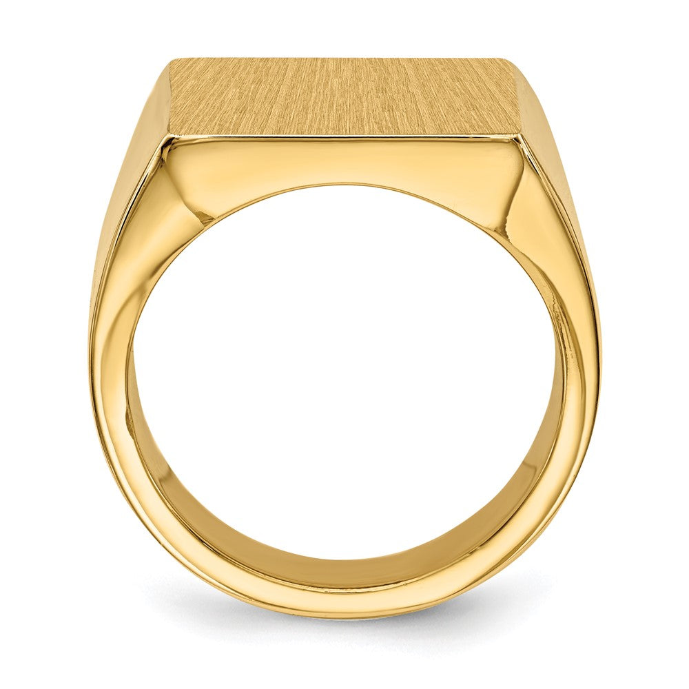 14k 16.5x17.5mm Closed Back Mens Signet Ring