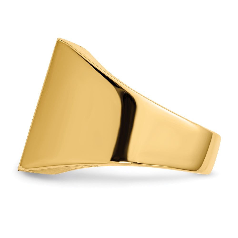 14k 16.5x17.5mm Closed Back Mens Signet Ring