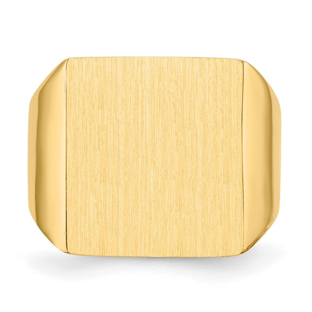 14k 16.5x17.5mm Closed Back Mens Signet Ring