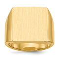14k 16.5x17.5mm Closed Back Mens Signet Ring