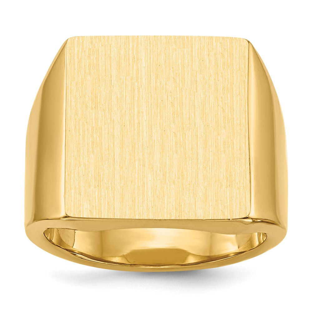 14k 16.5x17.5mm Closed Back Mens Signet Ring