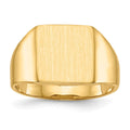 14k 11.0x11.5mm Open Back Signet Ring