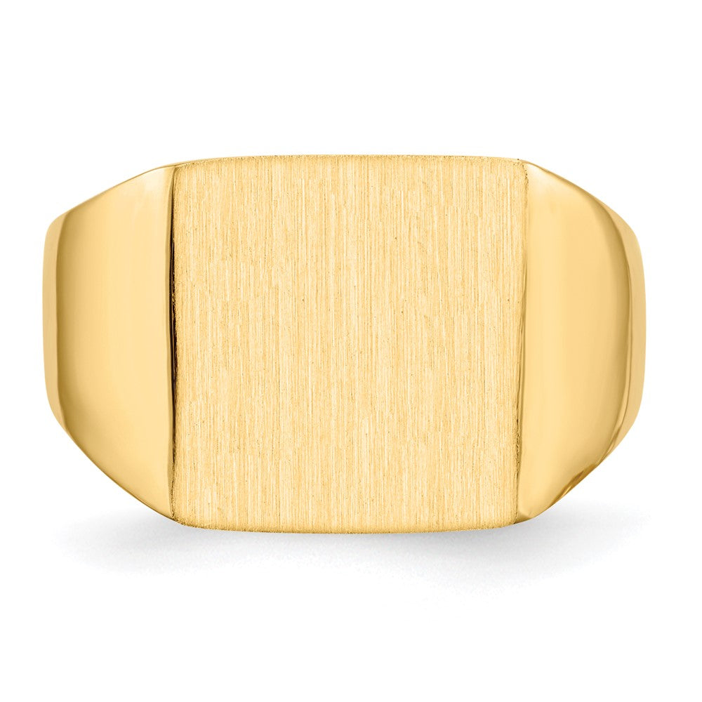 10ky 13.0x13.0mm Open Back Men's Signet Ring