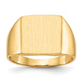 10ky 13.0x13.0mm Open Back Men's Signet Ring