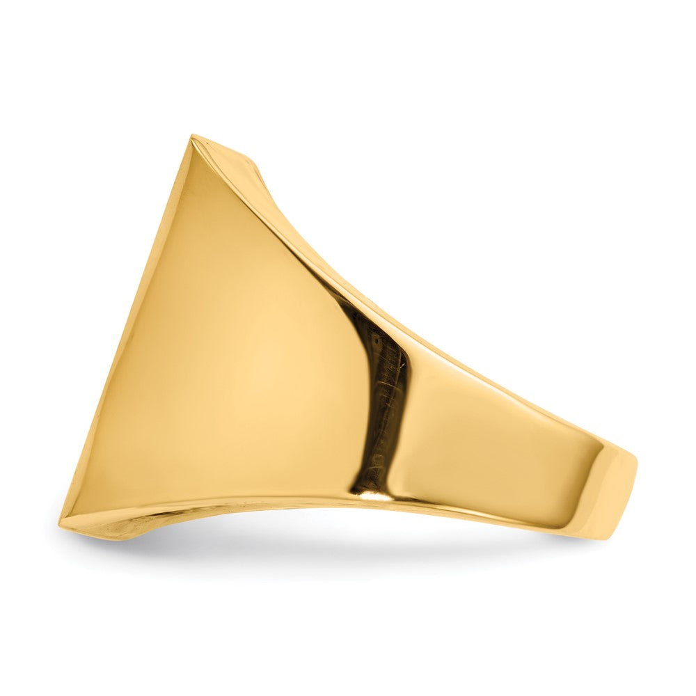14k 15.5x17.5mm Open Back Mens Signet Ring