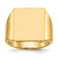 14k 15.5x17.5mm Open Back Mens Signet Ring