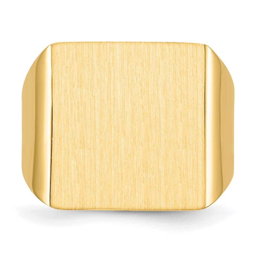 14k 16.5x17.5mm Open Back Mens Signet Ring