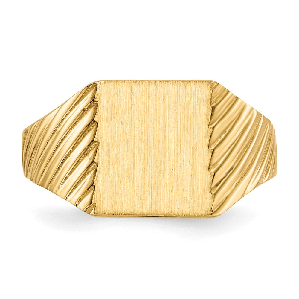 14k 8.0x9.5mm Closed Back Signet Ring