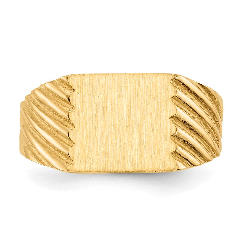 10ky 9.0x9.0mm Closed Back Signet Ring