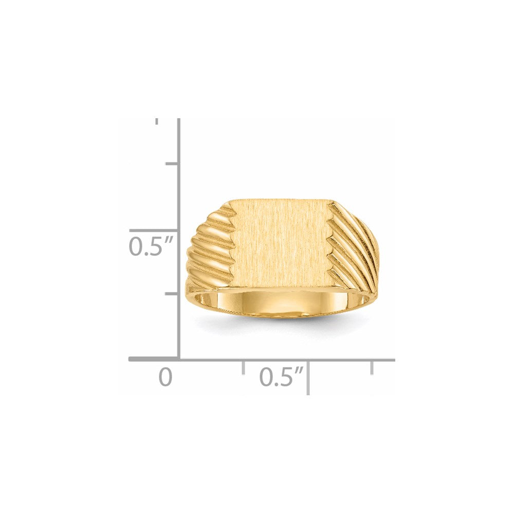 14k 9.0x9.0mm Closed Back Signet Ring