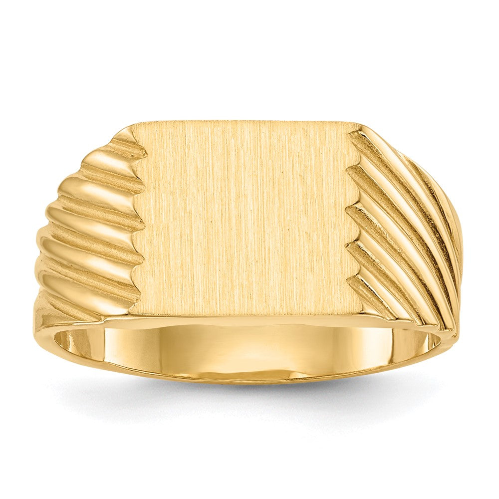 10ky 9.0x9.0mm Closed Back Signet Ring