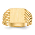 10ky 9.0x9.0mm Closed Back Signet Ring