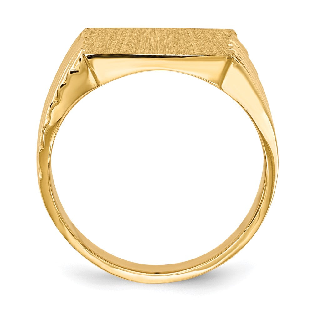 14k 13.0x13.0mm Closed Back Mens Signet Ring