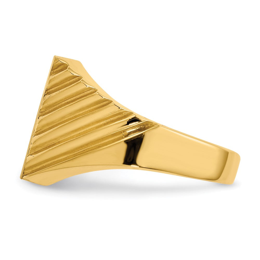 14k 13.0x13.0mm Closed Back Mens Signet Ring