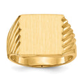 14k 13.0x13.0mm Closed Back Mens Signet Ring
