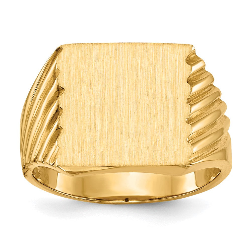 14k 13.0x13.0mm Closed Back Mens Signet Ring